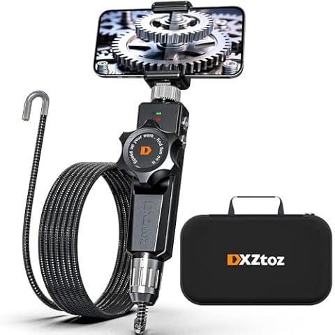 Two-Way Articulating Borescope, DXZtoz Wireless Endoscope Camera with 6.5mm Tiny Articulation Snake Camera, 1080P Video Inspection Camera with Light for iPhone, Android Cover