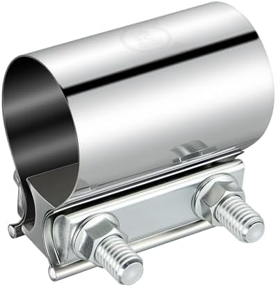 EVIL ENERGY 1.75 Inch Exhaust Clamp,1 3/4" Butt Joint Band Clamp Sleeve Coupler Stainless Steel for Pipes,Mufflers,Catalytic Converters