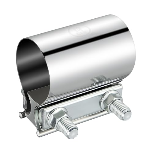 EVIL ENERGY 2.25IN Butt Joint Exhaust Clamp Sleeve Band 304 Stainless Steel Material for Muffler, Exhaust System Connection and 2 1/4" OD Exhaust Pipe by EVIL ENERGY - Used condition - CA$14.35