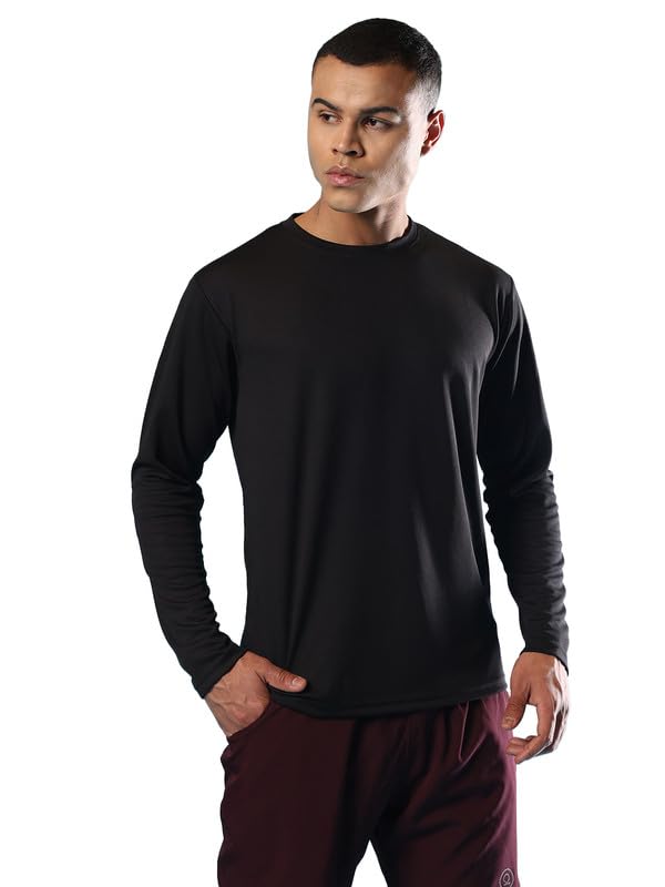 CHKOKKO Men’s Polyester Regular Fit Sports Gym Full Sleeves T-Shirt