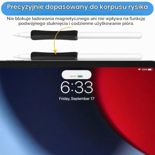 6 sztuk silikonowych uchwytów kompatybilnych z Apple Pencil 1. i 2