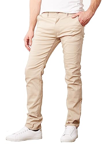Galaxy by Harvic Mens Slim Fit Cotton Stretch Chino Pants 2 Packs2