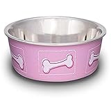 Loving Pets Coastal Bella Bowl for Dogs, Medium, Pink