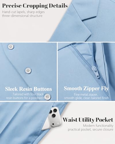 Image of MY'S Men's 3 Piece Suit Set with Tie, One Button Slim Fit Solid Jacket Vest Pants, Prom Party Wedding Business Suits for Men