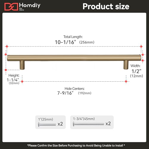 Image of homdiy 40Pack 7-1 /2in Cabinet Handles Champagne Bronze Kitchen Cabinet Pulls Drawer Pulls for Dresser Drawers