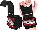 RDX Weight Lifting Hooks, Non-Slip Rubber Coated Grips, 7mm Neoprene Wrist Support Padding, Powerlifting Barbell Rows Deadlifts Chin Pull Up Fitness Strength Training Straps, Gym Bodybuilding Workout