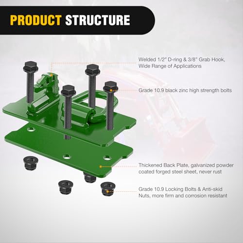Image of Nilight Tractor Bucket Grab Hook with Tie-Down Ring & Back Plate
