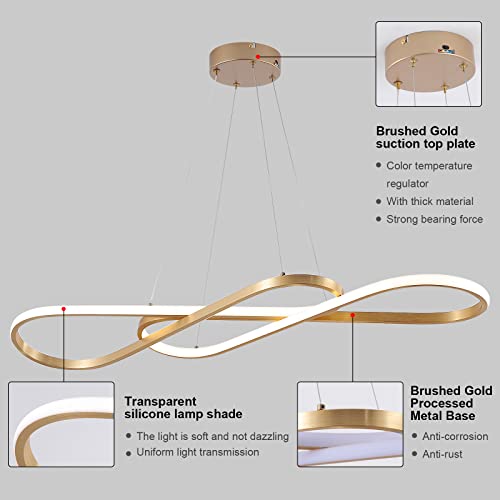 Lustre LED 45W suspendu moderne pour salon, cuisine et salle à manger - 6