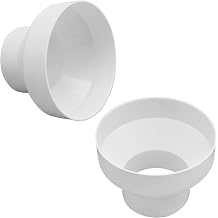 EATAKWARD 2 Pcs 6 to 4 Inch Duct Reducer Increaser, ABS Air Duct Adapter for HVAC Ventilation System, 150 mm to 100 mm White