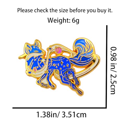 Image of Enamel Pin,Cosmic Fox Lapel Pin,Mystery Space Fox Badge,Gift For Animal Lovers Space Enthusiast Teens Friend,Unique Fashion Brooch,Daily Wear Accessory,DIY Decor