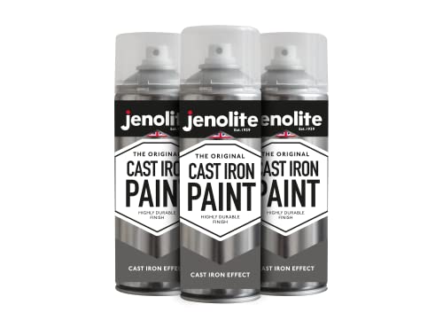 JENOLITE Pintura en aerosol de efecto fundido | HIERRO | crea el aspecto y la sensación de bronce fundido real en la mayoría de las superficies | 3 x 400ml