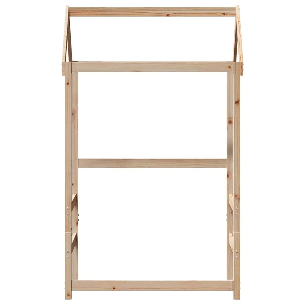 Cuna con techo de 98 x 70 x 176,5 cm de pino macizo con aspecto rústico, adecuado para marco de cama, accesorios, cama de juegos, habitación infantil, duradera, fijación estable, fácil