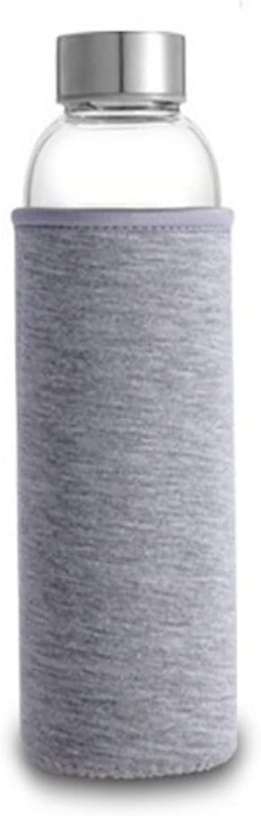 INLIMA Drinking Glasses 360ml 550ml 280ml Sport Style Glass Water Bottle Portable Bicycle Tour Solid Transparent Office Bottle (Color : Grey)