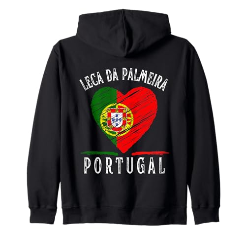 Portugal Flag Heart Leca Da Palmeira City Sudadera con Capucha