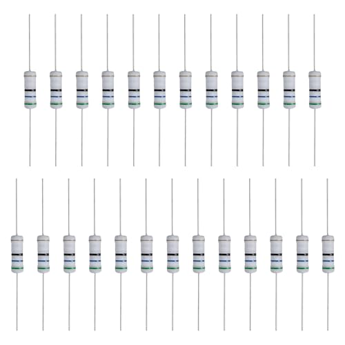 QUARKZMAN 25 Pcs Resistor De 56 Ohm 3 Watts 5% Tolerancia Resistor De Película De Óxido Metalico Con Terminales Axiales A Prueba De Llamas Para Proyectos De Electrónica