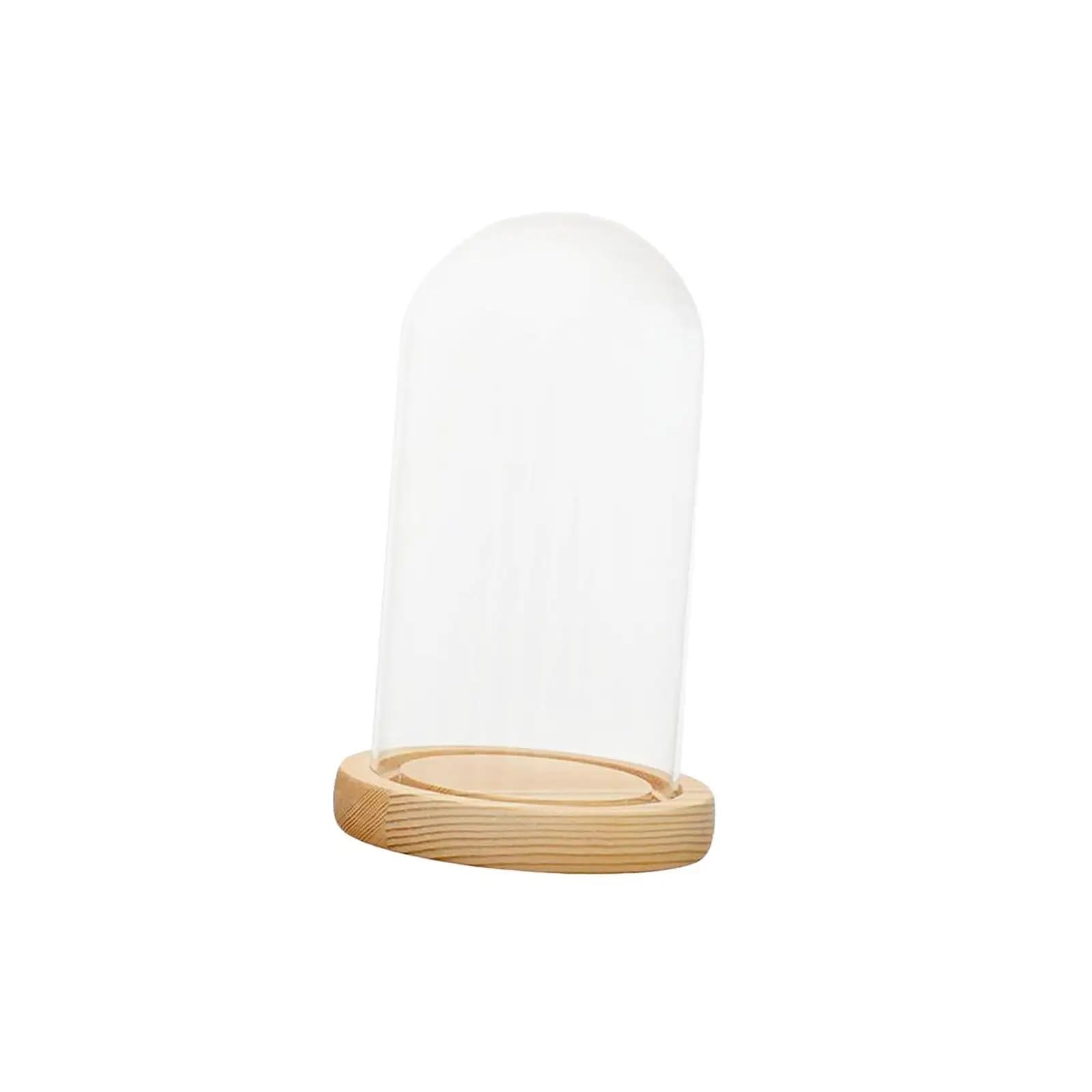 LOMNCHSG Glass Cloche Dome, Glass Cloche Dome Bell Jar Wooden Base, Multiple Sizes For Display(7x12cm)