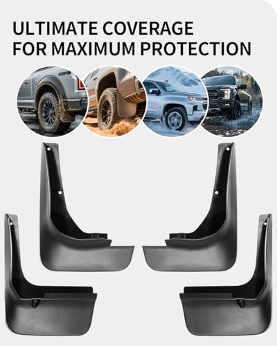 Image of Mud Flaps for Toyota Highlander 2012-2014, Heavy Duty No-Drill Mud Guards & Splash Guards, All-Weather Protection (Set of 4)