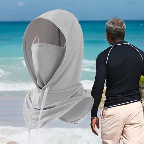 Face Scarf for Cycling and Beach Use Sun Protection Gear Nylon Neck Gaiter Balaclava 14.57x19.29 inch- 37cmx49cm Light Grey2