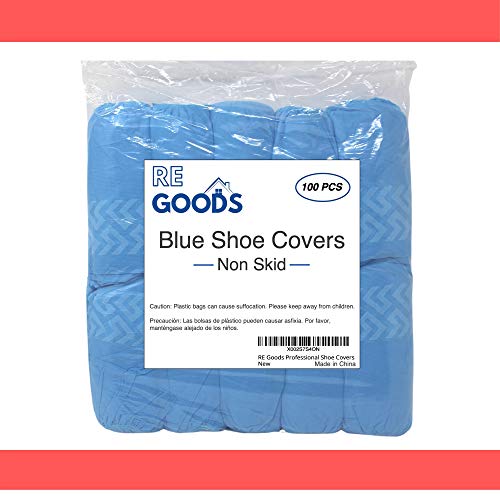RE GOODS Shoe Covers | X Large - Extra Thick | 100 Pack | Non Skid Soles | Disposable Boot and Shoe Booties | 35 GSM Non Woven | Non Slip - Indoor/Outdoor - Thumbnail 7