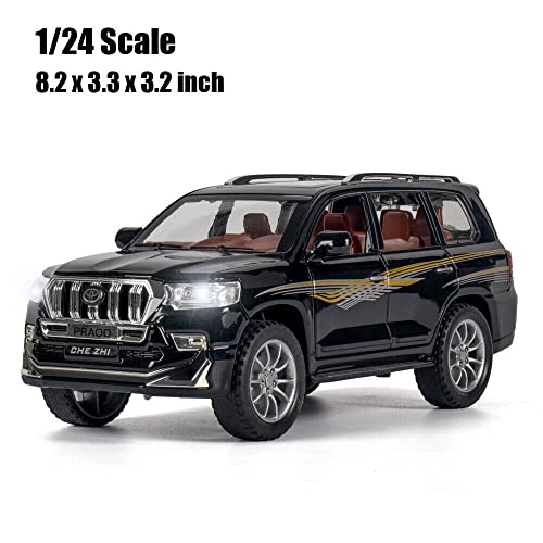 Image of Alloy Metal Pull Back Die-cast Car 1:24 Prado Diecast Metal Pullback Toy car with Openable Doors & Light, Music Boys Gifts Toys for Kids【Colors as Per Stock】