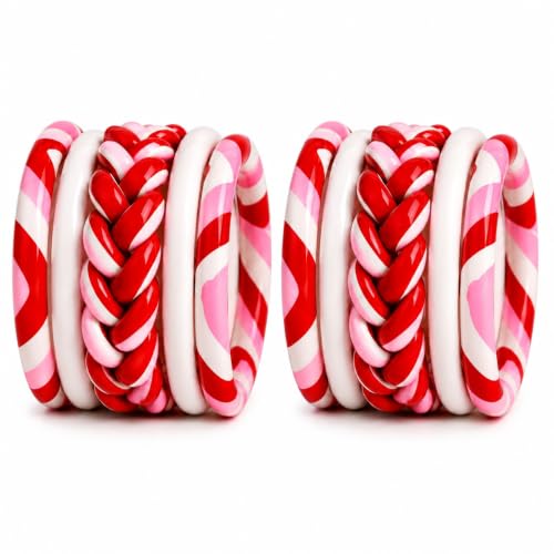 Image of Heer Bangles Rajasthani Traditional Lac Bangles Set, Handcrafted Multi-Color Pattern, Jaipuri Lakh Chudi for Women & Girls, 10 Piece Set (Red, Pink, Purple, Sky Blue) - Available Sizes: 2.2, 2.4, 2.6, 2.8, 2.10, 2.12