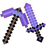 Takmor Pickaxe and Sword Toys, Sword and Pickaxe Combo Game Role-Play Accessory Sword Pick Foam Weapon Action Figure Accessory Party Gifts for Video Game Fans Kids
