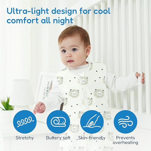 Image of TotAha Boho Lion Sleep Sack 3-6 months 3 Pack, Buttery Soft, Safe Wearable Blanket Baby Sleeping Bag with 2-way Zipper, 0.5 TOG