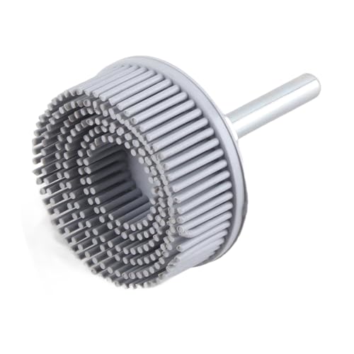 Image of 2 Inch Disc Brush with Green and White Grinding Wheels, Emery Rubber Abrasive Tool for Burrs Removal Mount