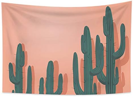 Renaiss 39.4x27.6 Inches Pink Cactus Tapestry Green Wild Saguaro Tapestries Tropical Desert Succulent Plants Nature Scenery Wall Hanging for Room Decor Living Room Bedroom Dorm Home Decor Blanket