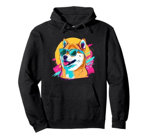 Mens Womens Doge Meme Lover Retro Vintage 80s Shiba Inu Pullover Hoodie