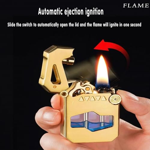 Encendedores de queroseno vintage con ventana de aceite transparente y llama suave 6