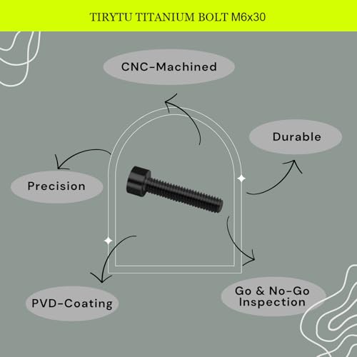 Image of M6x30 Titanium Bolts Hex Socket Cap Screw, Black, 4PC