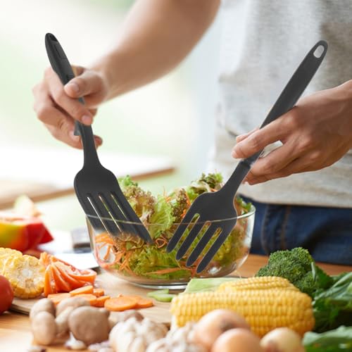 STOBAZA Silikongabel für die Küche, wiederverwendbar, ergonomisch, für Pasta und Salat, gesundes und sicheres Utensil für den privaten und professionellen Gebrauch