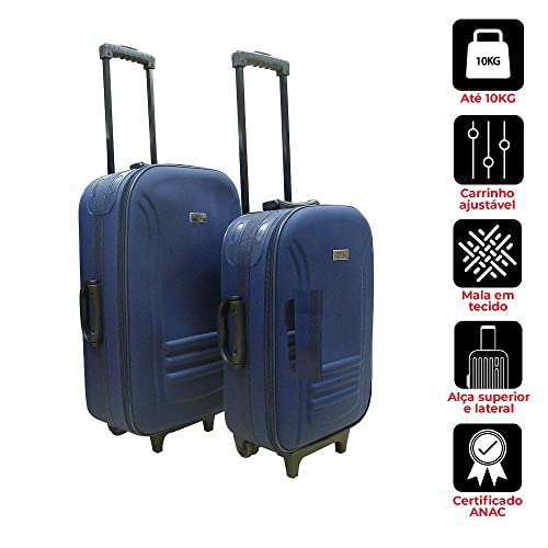 Conjunto malas de viagem P e M Lucerna Swiss Move Azul
