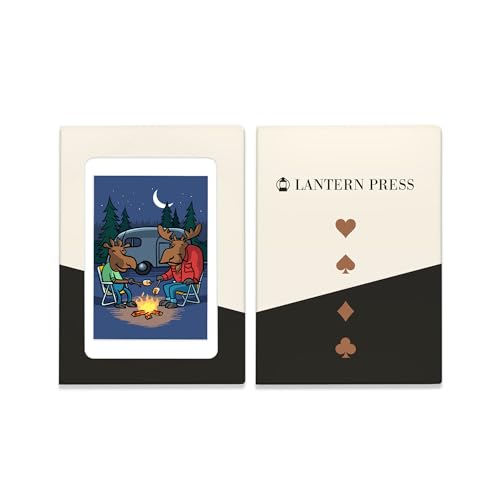 Lantern Press Moose Campout, Baraja de 52 naipes tamaño póker miniatura 4