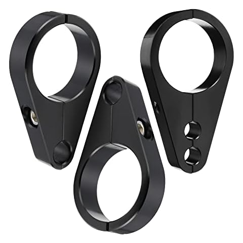 MoKitDora 1.25" Handlebar Dual Single Throttle or Frame Mount Clutch Cable Clamp Brake Line Clips for Harley, Black Cover