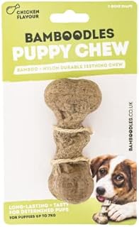 Bamboodles Puppy Dog Chew â€“ Chicken Flavour | I-Bone Shape | Gentle Chew Stick for Puppies | Long Lasting Natural Chew Toy to Soothe Teething