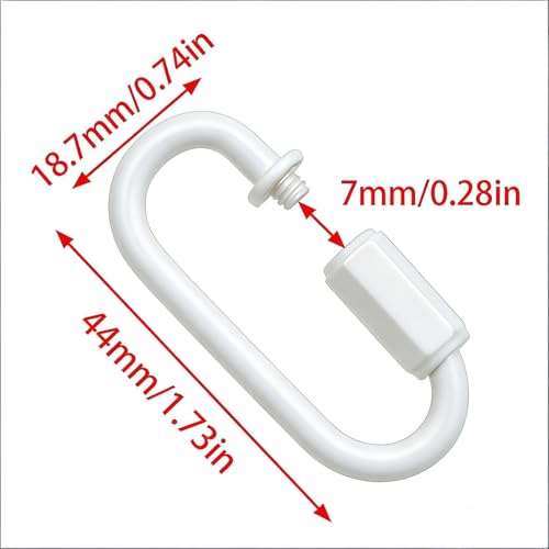 Image of Hook Rings for Light Fixture Light Fixture Hooks Nuts M10 Lighting Loops with Link Connector for Extending Light Fixture Chandelier Chains 2 PCS (White)
