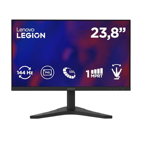 Lenovo Legion R24s - Monitor Gaming FHD 23.8' (IPS, Tasa de Refresco 144 Hz, Tiempo de Respuesta 1ms MPRT, 16:9, HDMI 2.1 + DP 1.2, VESA MediaSync - AMD FreeSync, Soporte Inclinable) - Negro