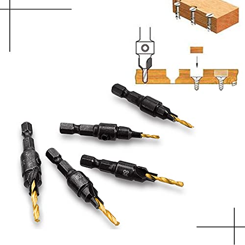 Teogneot Hexagonal Shank Drill Bit Woodworking Drill Masonry Drill Set including Hex Key - Image 2