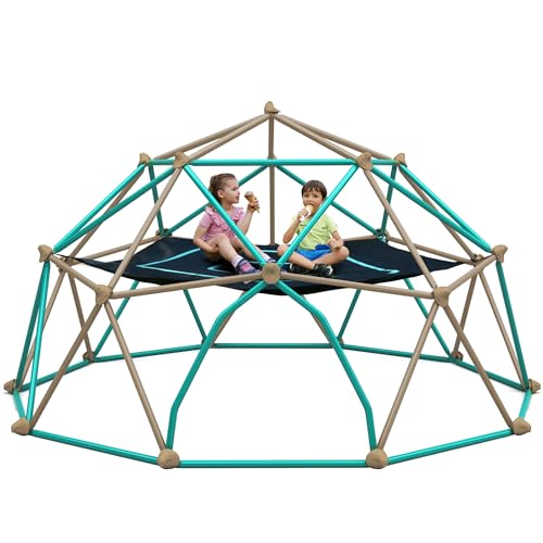 Merax 13FT Climbing Dome with Hammock, Outdoor Geometric Dome Climber Play Center for Kids 3-10 Supporting 1000 lbs, Easy Assembly Jungle Gym