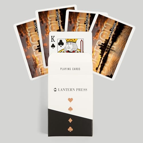 Lantern Press Detroit Michigan Baraja Poker 52 Cartas miniatura 6