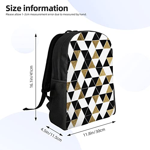 Sac à dos imperméable et léger avec imprimé triangles dorés pour le travail