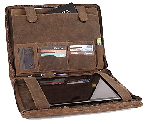 Rustic Town(NY) Supreme Business Document File Folder for Certificates | Professional Organizer for Men & Women | Durable Leather Portfolio File Folder | Easy to Carry with A Zippered Closure | Many Slots, Compartments & Holders (Cinnamon Brown, Large) Rustic Town(NY) Supreme Business Document File Folder for Certificates | Professional Organizer for Men & Women | Durable Leather Portfolio File Folder | Easy to Carry with A Zippered Closure | Many Slots, Compartments & Holders (Cinnamon Brown, Large)