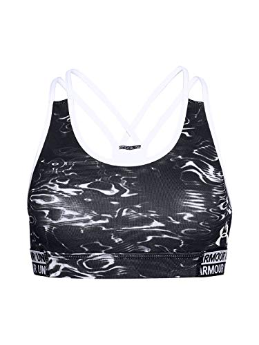 Under Armour Girls' HeatGear Armour Novelty Sports Bra , Black (004)/Black , Youth Medium