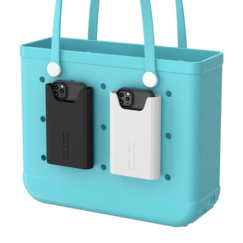 OUTXE 2 Pack Bogg Bag Phone Holder Compatible with All Bogg Bags Silicone Cell Phone Holder Accessories for Bogg Bag Black and White Phone Case Holder Insert for Simply Southern