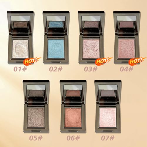 OETUIOW Shimmer Eyeshadow High Sparkle, Long-Lasting Sheer Eye Makeup, Velvety Soft Fine Powder High Pigment Eyeshadow, Vegan & Cruelty-Free (06 Golden Brown Shimmer) — view 2