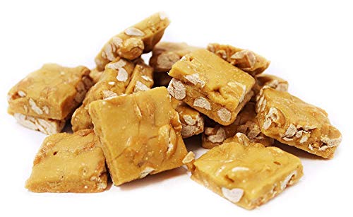 Gourmet Peanut Brittle Red Gift Box - By Its Delish | Handmade Old-Fashioned Style | Beautiful & Delicious Square Pieces 16 Oz Peanuts Brittle | Christmas Stocking Stuffer Holiday Gifts | Vegan Kosher #TOP3