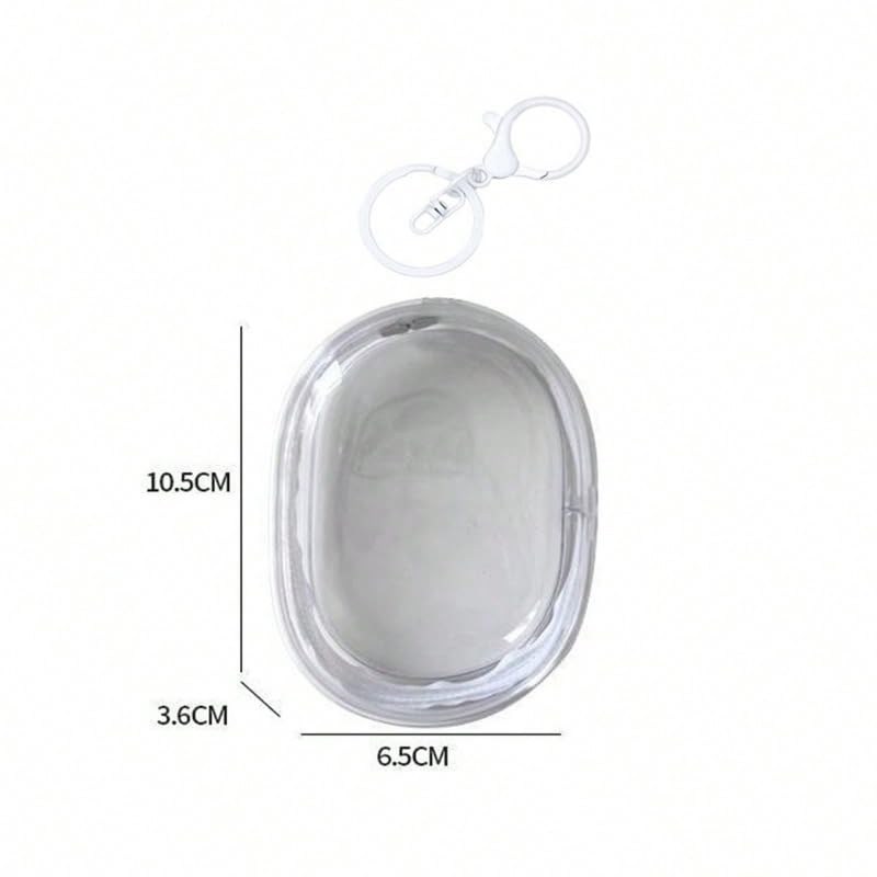 2pcs ​Portable Mini Zipper Storage Pouch Dual-Color - Transparent And Black Case for Headphones, Charger, Keys with Keychain Clip, Travel Makeup Organizer for Small Items​, WhiteBlack3