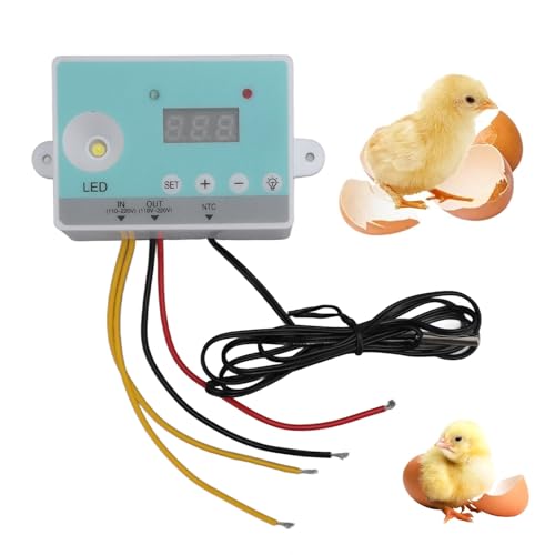 CYSFETENA Termostato de Control de Temperatura, Controlador automático de Temperatura de incubadora de 0 a 99,9 ℃ con Pantalla HD, Controlador de incubadora de Alta precisión para